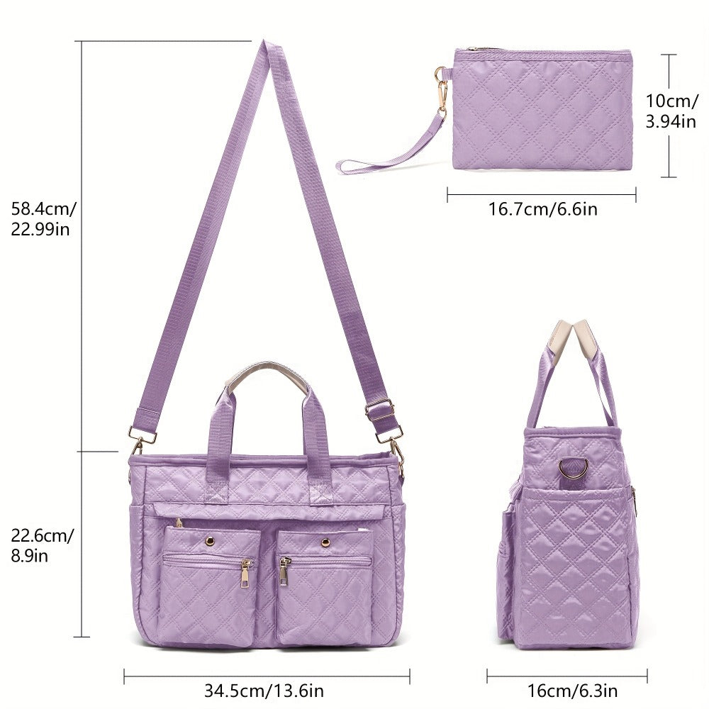 Laptop Bag – 2-Piece, Nylon, Quilted, for Travel & Work | Bag Vero – detail view 6