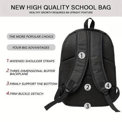 1 Summer Printed Men's Backpack - "KING" Design, Bright Red and Black Blocks, Cool and Practical, Suitable for Students and Young Professionals, Casual Day Backpack | Backpack, Valentine's Day Gift
