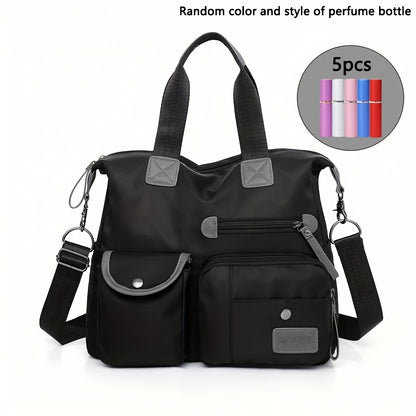 2025 New Fashion Large Capacity Handbag Casual Nylon Shoulder Cross, (with 2/5pcs Random Color Specification Perfume Bottle), Women's Backpack Cross, Women's Handbag, Handbag, Large Capacity Handbag Is Suitable for Christmas Gifts, Halloween Gifts