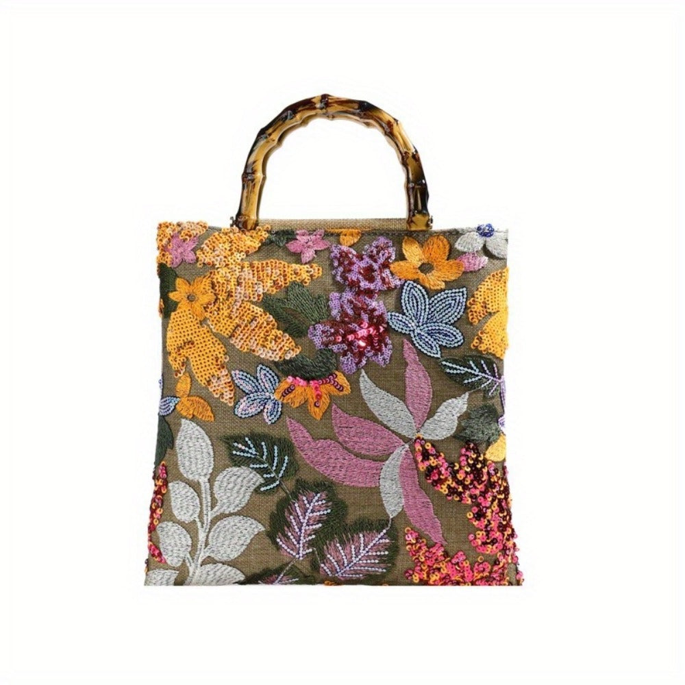 Women's Wallet – Retro Bamboo Handle Embroidery Sequin | Bag Vero – detail view 2