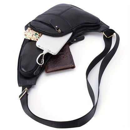 Vintage Genuine Leather Sling Bag Bags for Men Women Backpack Shoulder Messenger Crossbody Outdoor Travel Hiking Camping Tactical Chest Pack Daypack