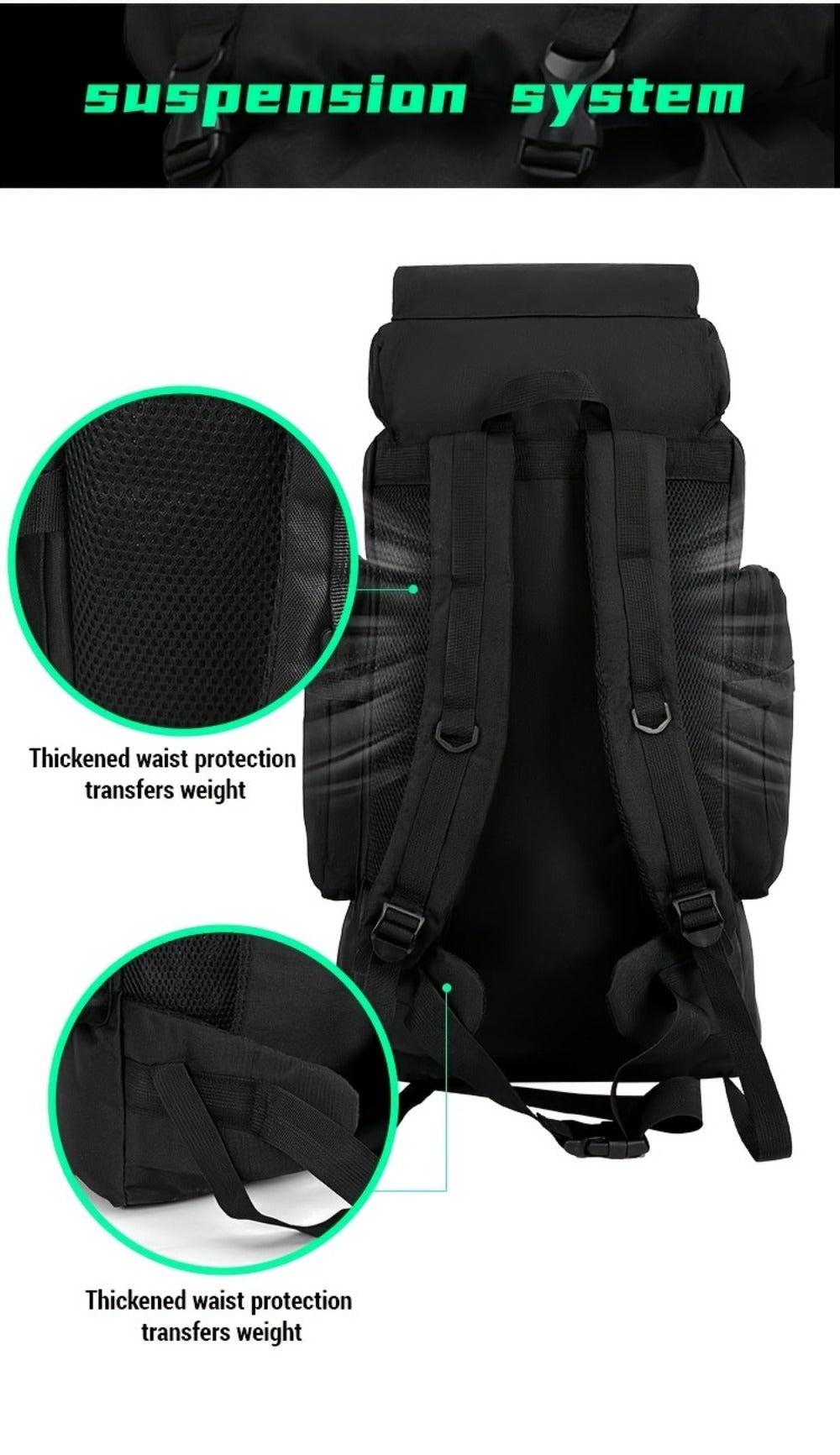 Backpack for Women – 80L, Adjustable Strap, for Travel | Bag Vero – detail view 29