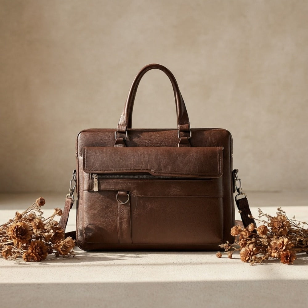Laptop Bag – PU Leather, Lightweight, for Work & Everyday Use | Bag Vero – detail view 8