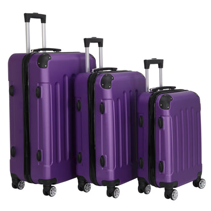 3-in-1 Portable ABS Trolley Case luggage 20" / 24" / 28" Purple