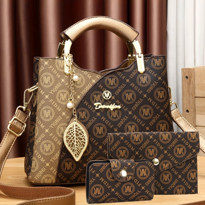 High-End Elegance Elegant Three-Piece Set of Mother-In-Law Bags Easiest for Match High-Quality Satchel Bag Trendy Fashion Travel Presbyopic Women'S Bag