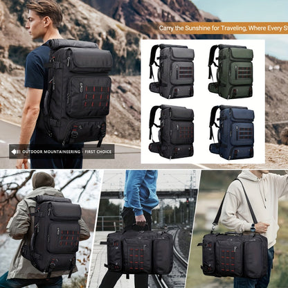 A Large Capacity Hiking Backpack, Suitable for Outdoor Camping, Mountain Climbing, And Long-Distance Travel. It Features Multiple Functions As a Handheld, Dual-Shoulder, Or Crossbody Sports Bag, Is Sturdy And Durable with a Shoe Pocket