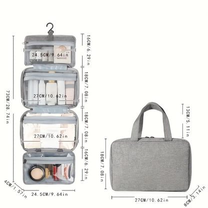 1pc Waterproof Folding Toiletry Bag, Multi-Functional Dry And Wet Separation Cosmetic Bag, Travel Storage Bag