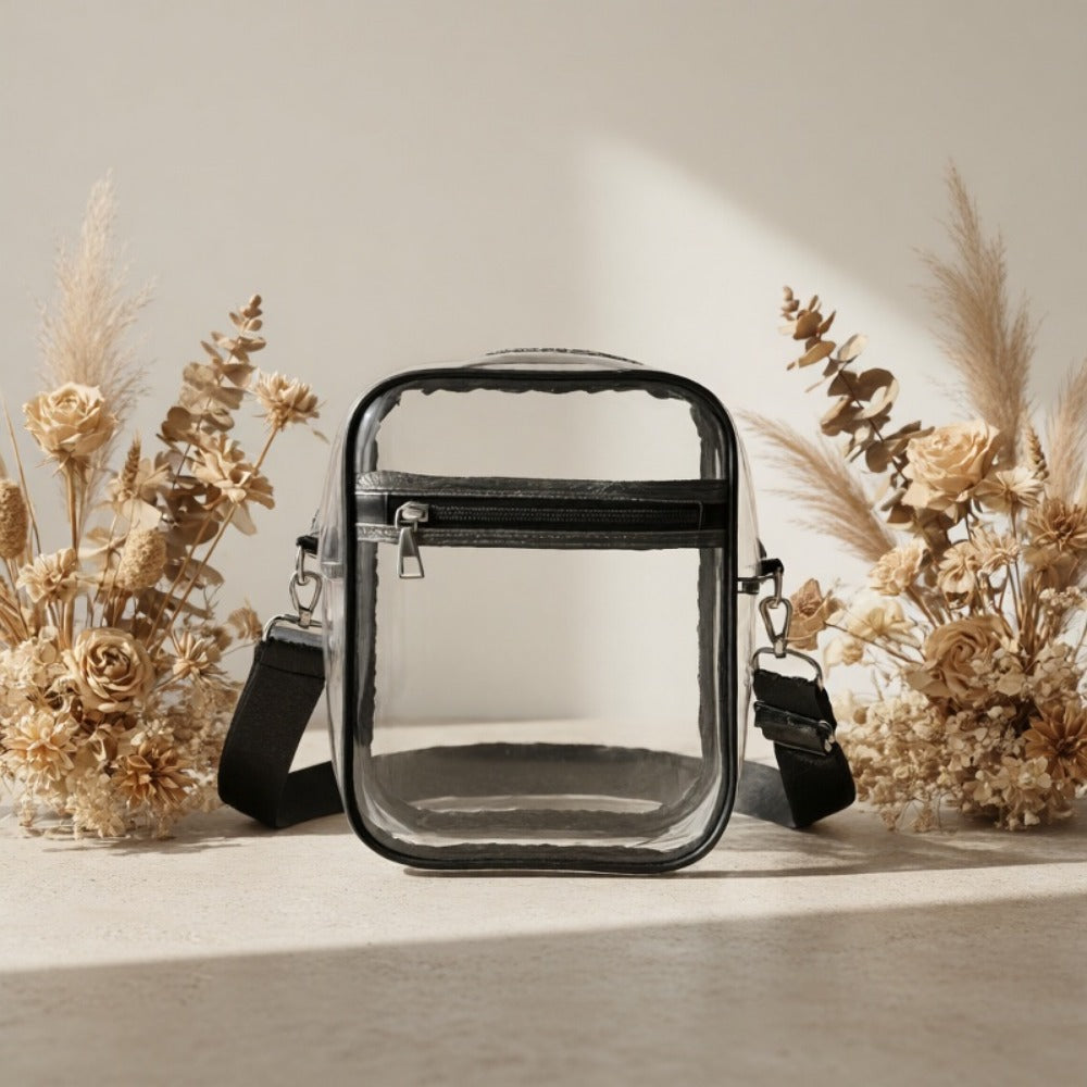 Men's Crossbody Bag – Clear, Adjustable Strap, Transparent | Bag Vero – detail view 6