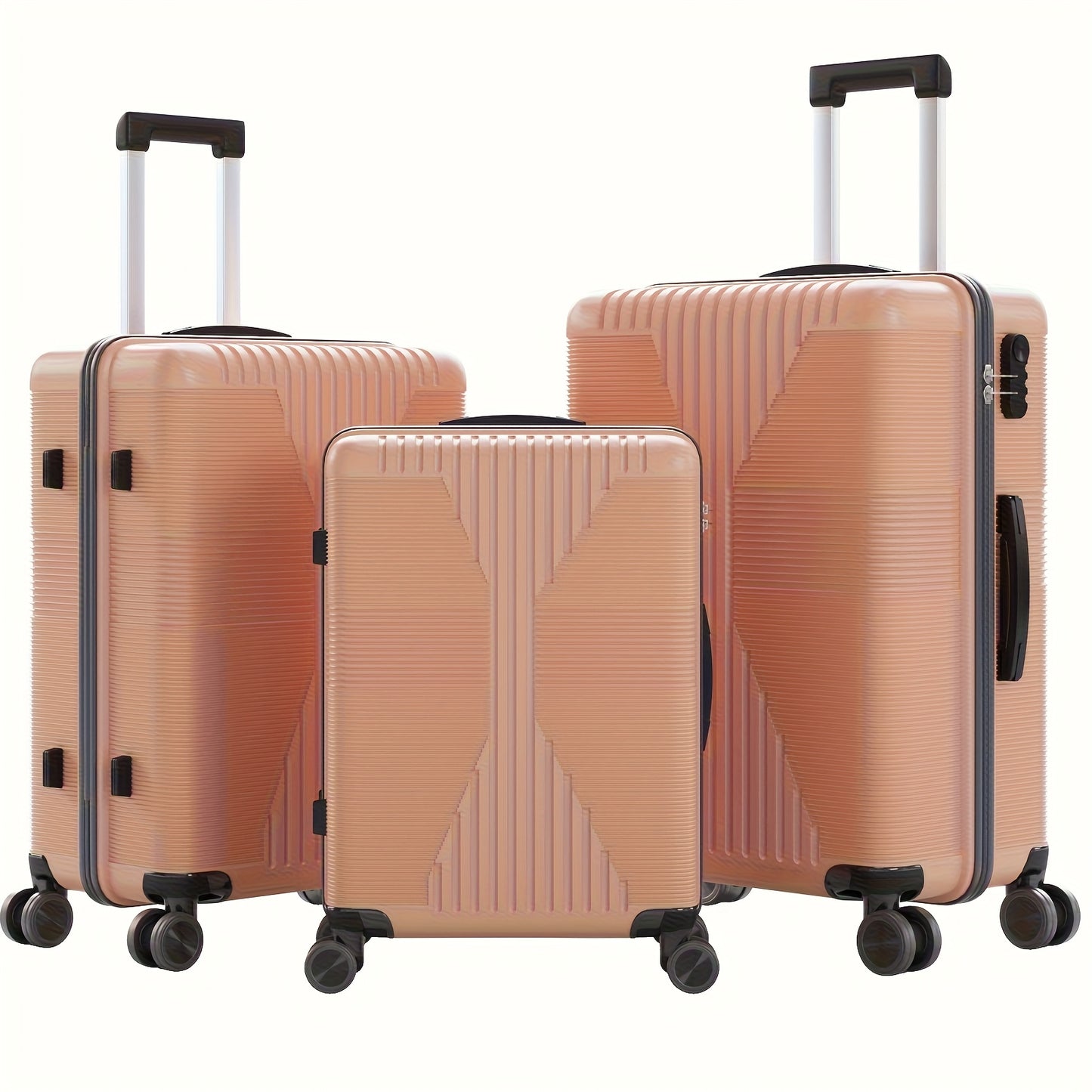 3pcs Luggage 20/ 24/ 28-Inch, Durable Hard Shell, 360 Spinner Wheels, Multifunctional Large Capacity, Lightweight Travel Suitcase