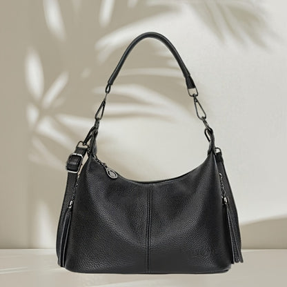 Bolsos Para Mujer Tassel Textured Genuine Genuine Leather Crossbody Bag Shoulder Bag with Adjustable Strap Daily Commuter Versatile Handbag Tote Bag for Women Large Capacity Travel Bags for Women