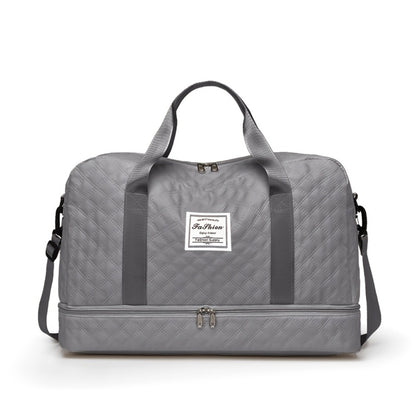 Lightweight Argyle Pattern Travel Bag, Large Capacity Luggage, Portable Overnight Bag