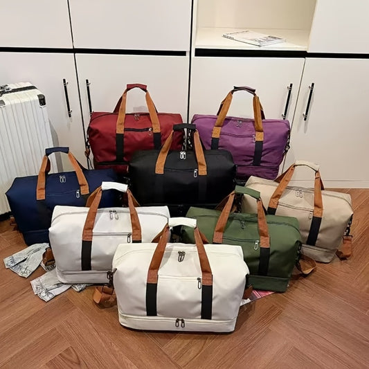 Travel Bag, Luggage Bag, Dry Wet Separation Large Capacity Travel Bag, Leisure Outdoor Travel Bag Handbag, Women's Fitness Yoga Bag, Weekend Tote Overnight Bag