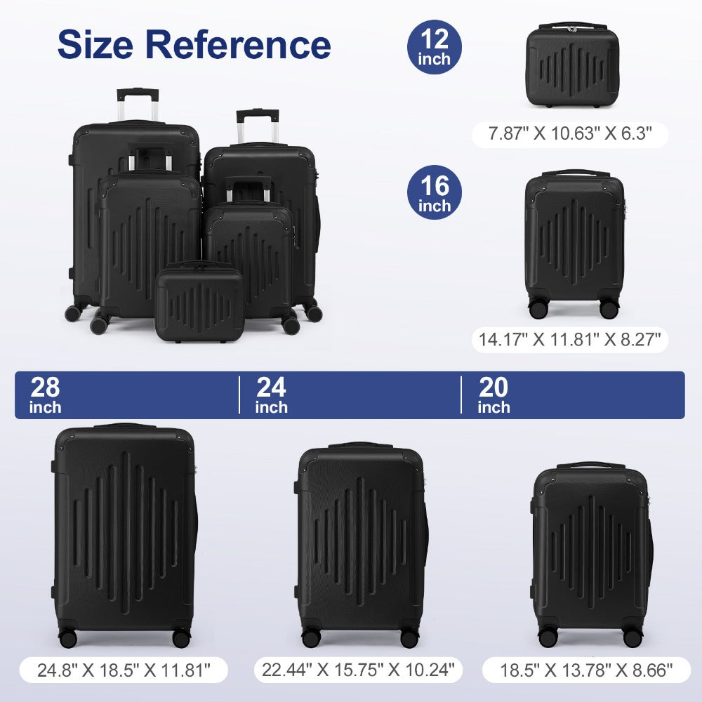 Luggage Set – 5 Piece, 28 Inch, Hardshell, TSA Lock | Bag Vero – detail view 8