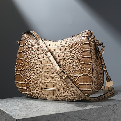 Crossbody Bag for Women – for Travel & Everyday Use, Crocodile Pattern Vintage Textured | Bag Vero – detail view 26