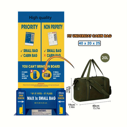 Large Travel Duffle Bag Compatible for Business Trips, Gym & Airplane Carry-On with Wet/Dry Shoe Compartment, Laptop Pocket & Detachable Strap - Heavy-Duty Gym Bag,, Shoe Section & Tech Pocket Organization