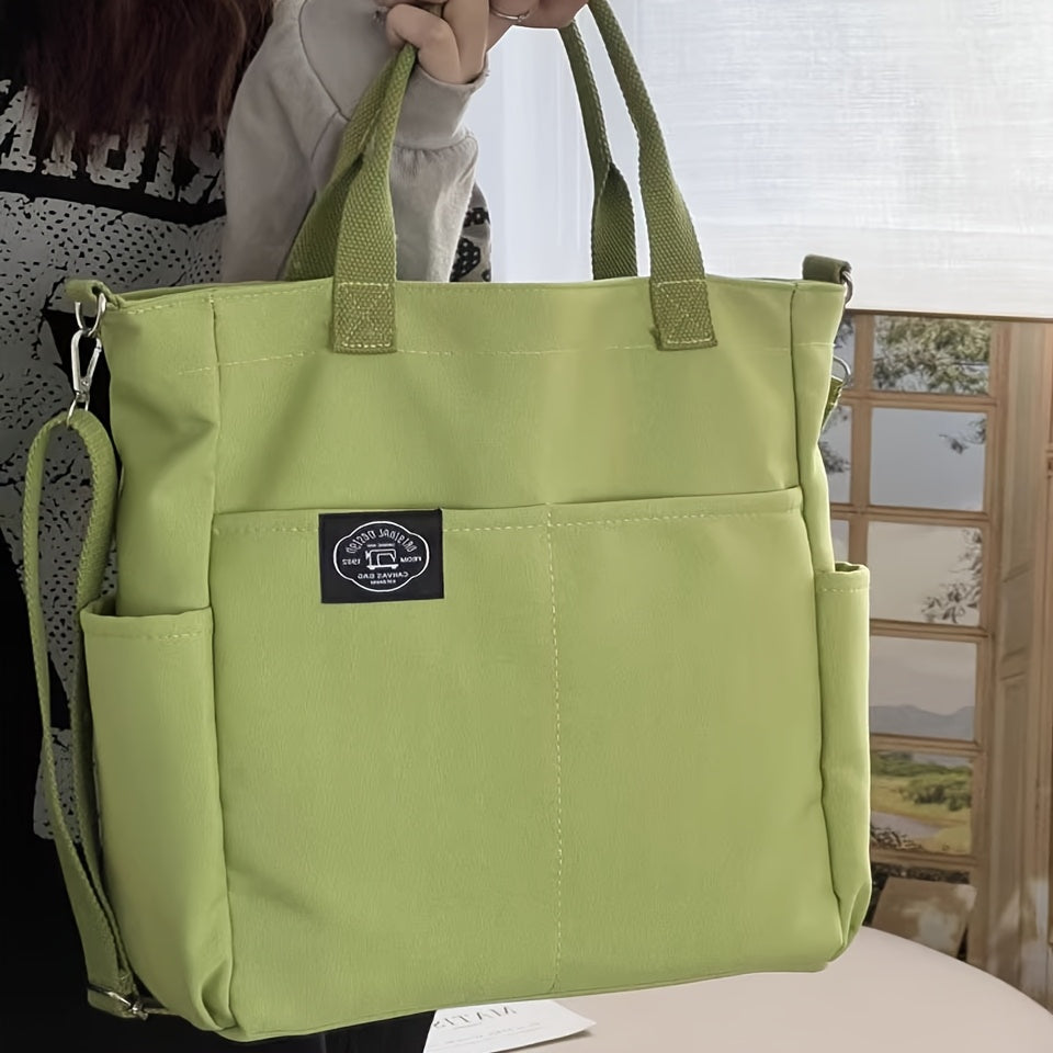 Large-capacity Elegant Hand-held Tote Bag for Ladies - A Lightweight And Spacious Single-shoulder Bag with A Zipper Closure And A Fixed Rope Handle, Suitable for Travel And Vacation. White/black/blue/green, Travel Handbag | Casual Bag | Crossbody Bag