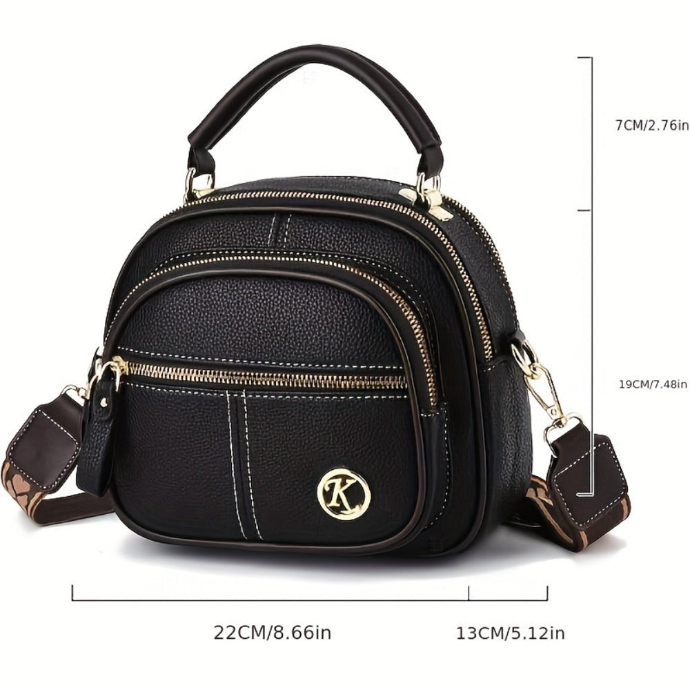 Ladies' Fashionable And Versatile Small Handbag, Multi Pocket Casual Single Shoulder Crossbody Bag, Layered Design with Adjustable Shoulder Straps