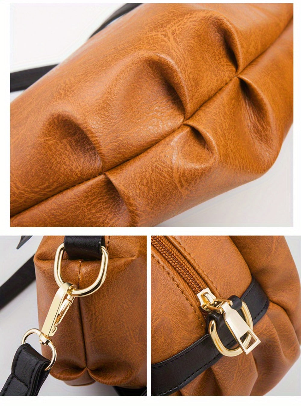 4pcs Vintage Handbag - Large Capacity, Multi-pocket, Women's Casual Tote Shoulder Bag Diagonal Span Bag