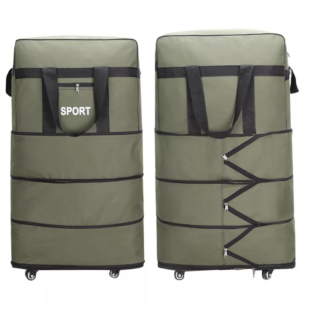 32'' Expandable Rolling Wheeled Duffle Bag Spinner Suitcase Foldable Luggage Expandable Black Blue Green Lattice