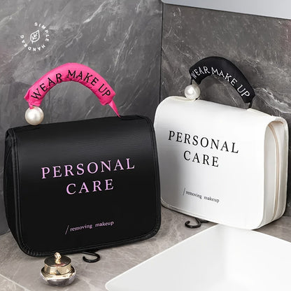 Travel Toiletry Bag - Large Hanging Toiletry Organizer - Waterproof Hygiene Bag with Hook for Toiletry, Makeup, Cosmetics