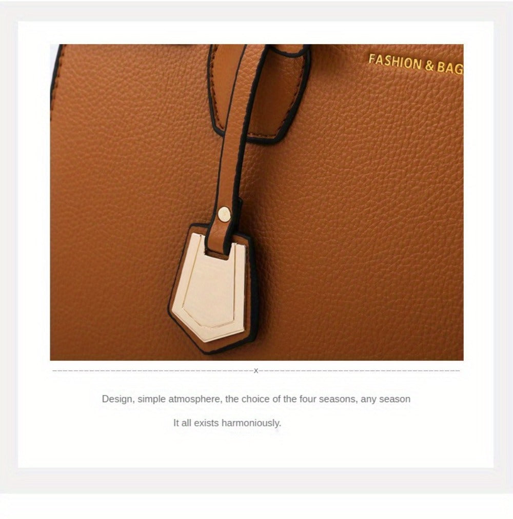 3pcs Women'S Tote Set - Large Capacity Commuter Tote Vintage Single Shoulder Crossbody Multi-Piece Bag
