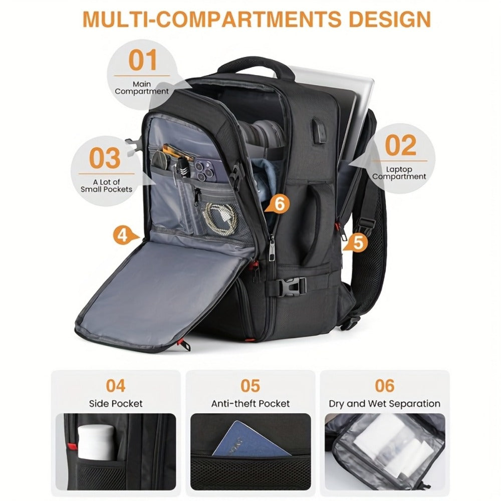 Laptop Backpack – 17.3 Inch, Trolley Sleeve, Convertible, for Travel | Bag Vero – detail view 4