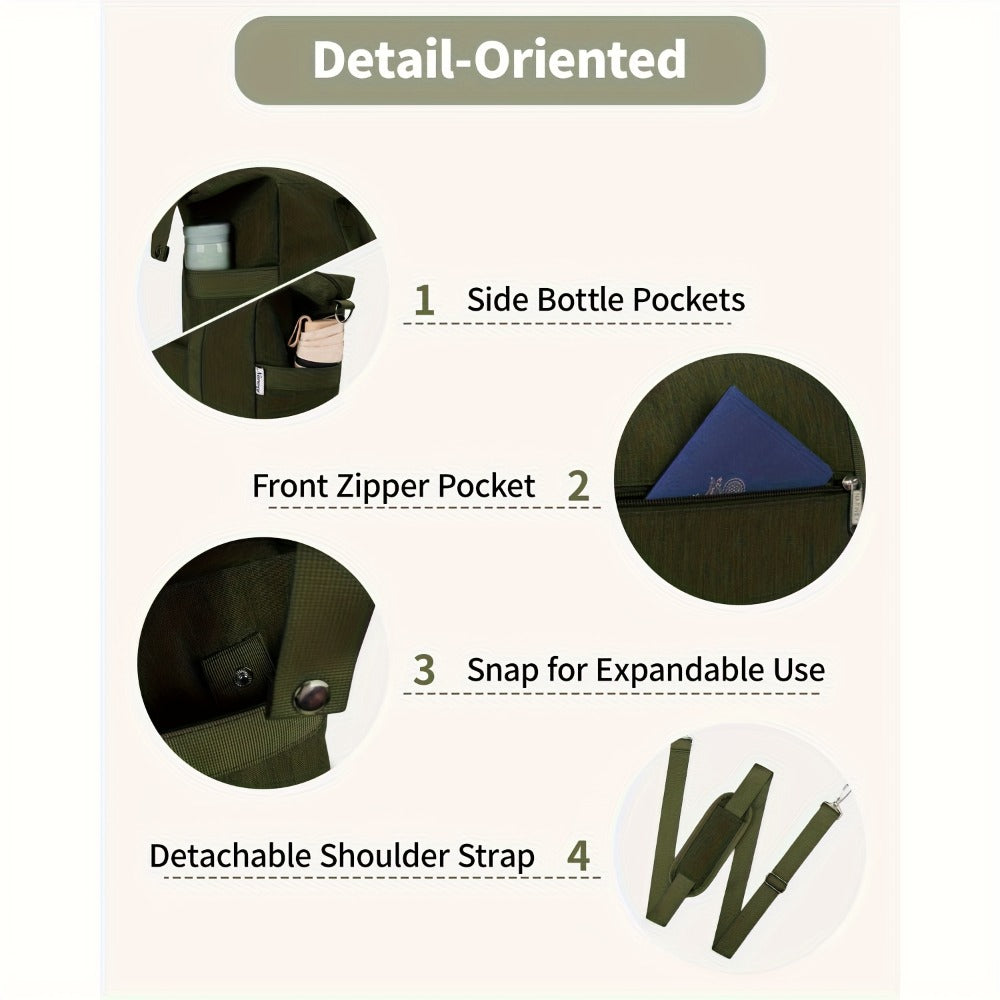 Large Travel Duffle Bag Compatible for Business Trips, Gym & Airplane Carry-On with Wet/Dry Shoe Compartment, Laptop Pocket & Detachable Strap - Heavy-Duty Gym Bag,, Shoe Section & Tech Pocket Organization