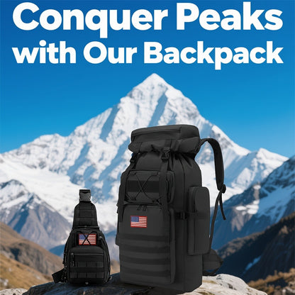 Tactical Outdoor Backpack Unisex, 21.13gal Large Capacity Molle System Rucksack, Multi - Pocket Camping Backpack with Durable 600D Fabric, Ideal for Hiking, Camping, Outdoor Adventures
