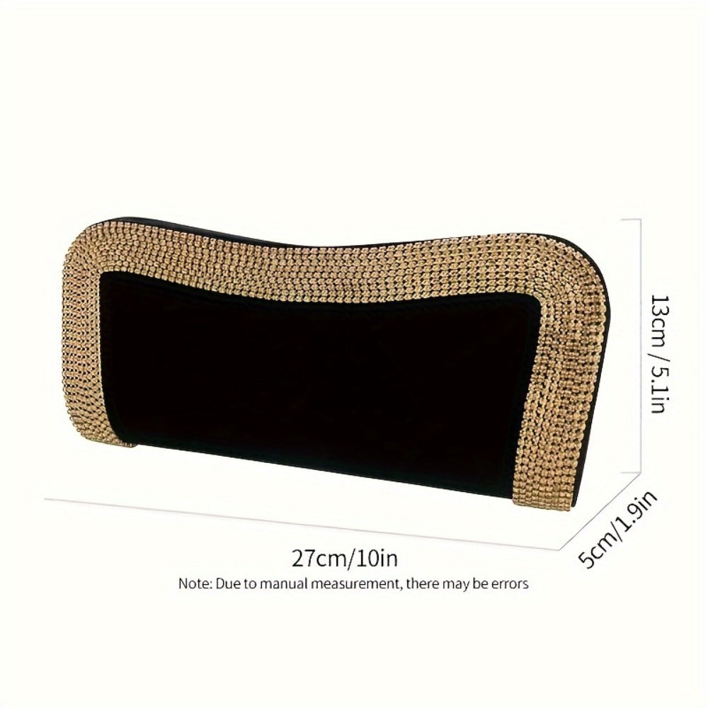 Women's Rhinestone Clutch Bag with Detachable Strap & Closure - Sparkling Shoulder/Wristlet Purse Suitable for Wedding, Prom, Party, Dance - Elegant Rhinestone-Embellished Evening Bag for Special Occasions