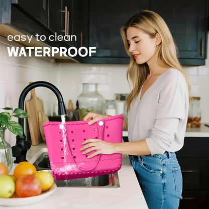 [Beach Essentials Gift] New Spring EVA Tote Bag High Quality Beach Bag, Spill-Proof, Easy to Clean Sturdy And Durable Tote Bag Extra-Large Capacity for Shopping, Travel, Parties, Outdoor Activities, Beach Essentials Perfect New Year Gift for Loved Ones An