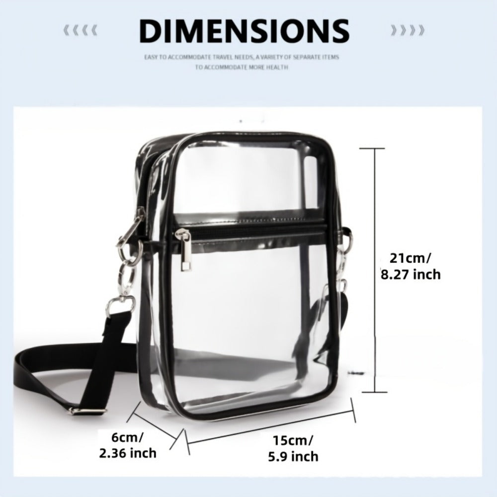 Men's Crossbody Bag – Clear, Adjustable Strap, Transparent | Bag Vero – detail view 3