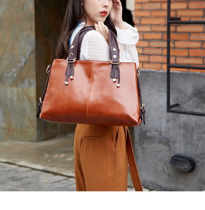 PU Elegant and Retro Women's Tote Bag, Large Capacity Women's Shoulder Bag, Smooth Fabric Crossbody Bag, High-quality Handbag, Suitable As A Gift