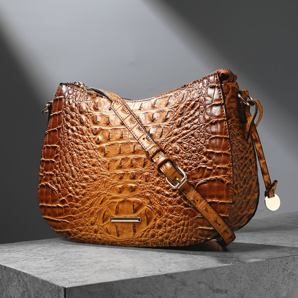Crossbody Bag for Women – for Travel & Everyday Use, Crocodile Pattern Vintage Textured | Bag Vero – detail view 25