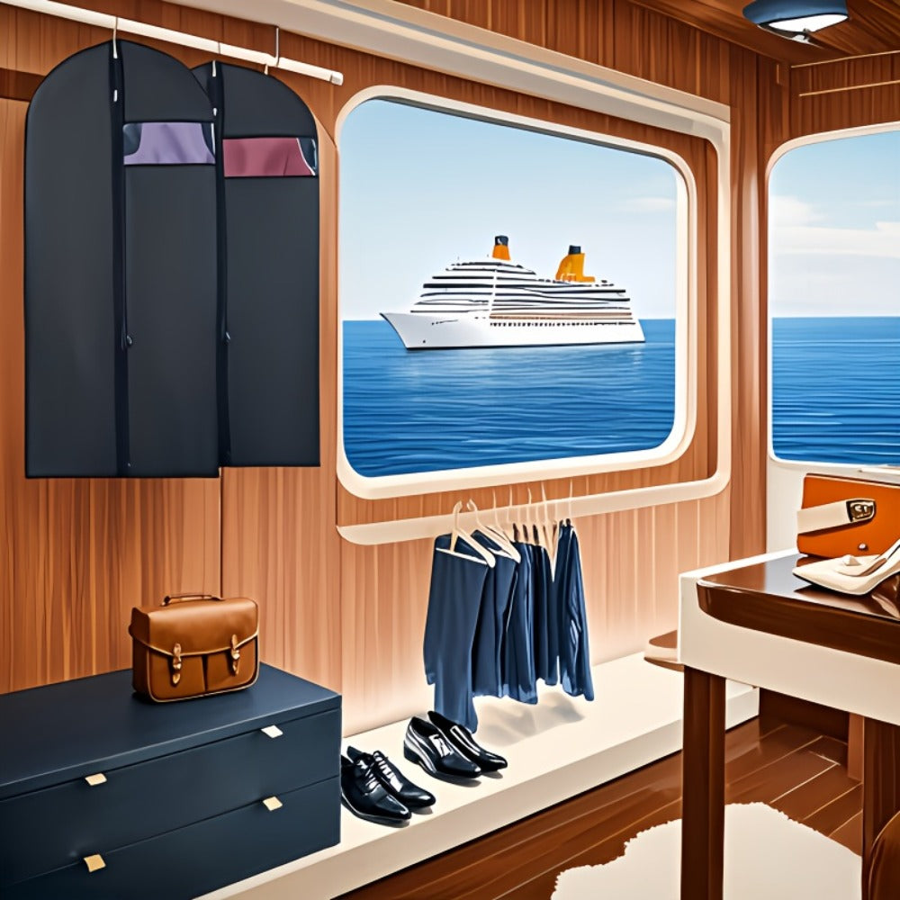 5pcs Black Washable Suit Covers with Transparent Windows, Suitable for Cabin Storage, Washable Suit Covers, Shirts, Suits, Dresses, Suit Dust Bags with Windows for Cabin Storage