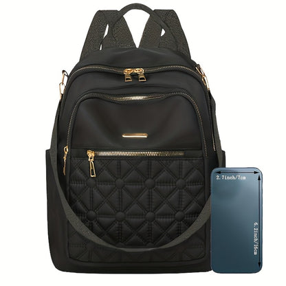 Unisex Backpack For Women And Men - Softshell Lightweight Daily Backpack With Front Zipper Pocket, Adjustable Shoulder Straps - Durable Nylon Travel, School, Office Backpack - Simple Everyday Tote