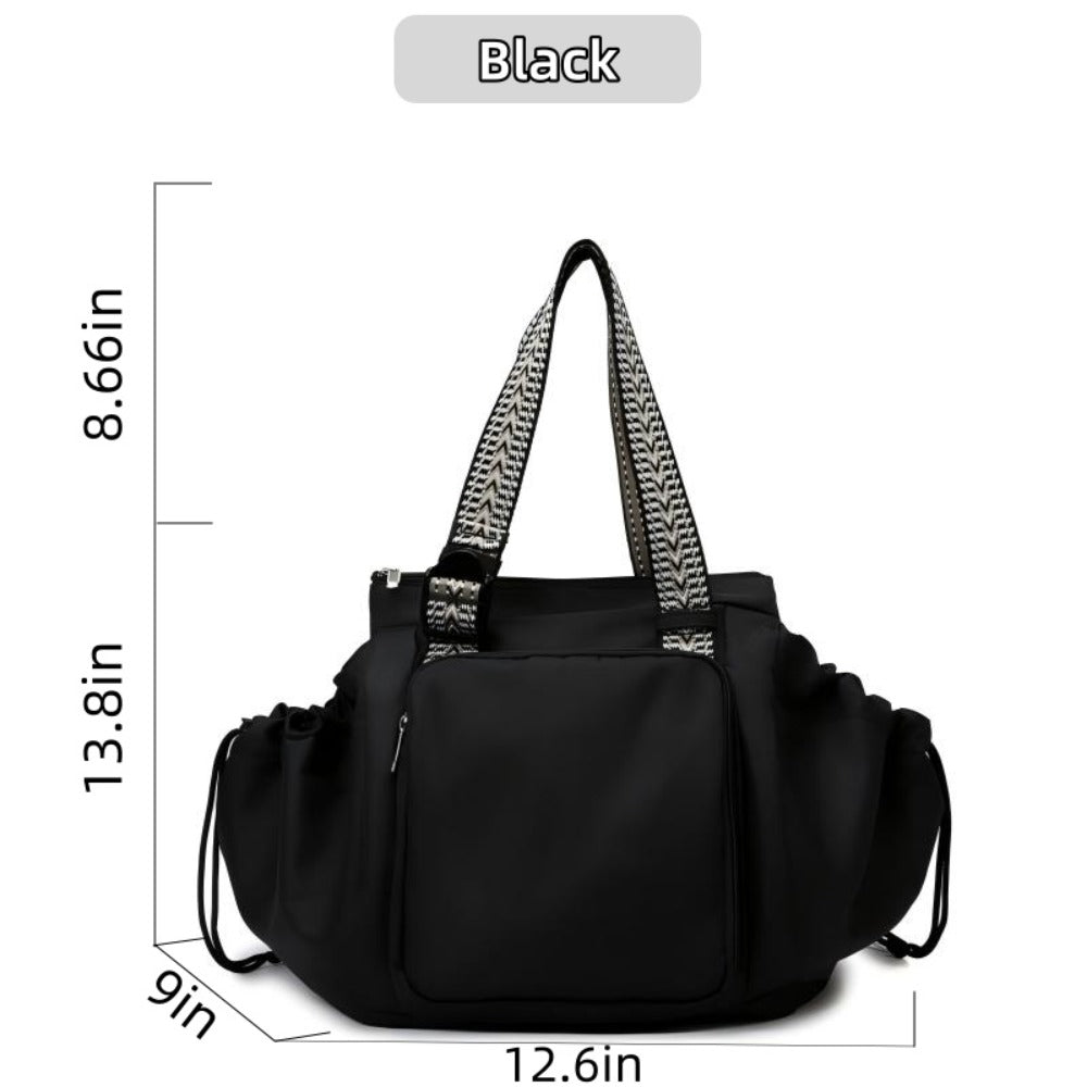 1 Large Capacity Multi-Pocket Bag, 13.8*12.6 Inches, Shape-Adjustable & Multi-Functional, Shoulder, Backpack, Handheld, or Luggage Trolley, for Travel, Fitness, Daily Use & Commuting