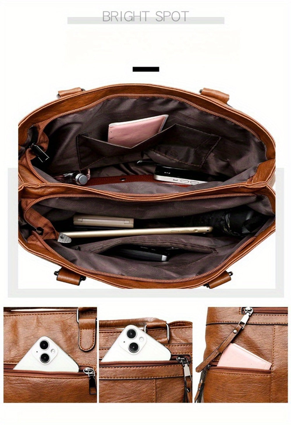 Crossbody Bag for Women – PU Leather, Multi-Pocket | Bag Vero – detail view 15