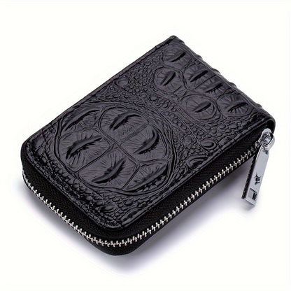 Men Zipper Around Credit Card Holder, Clutch Coin Money Purse, Portable Card Wallet With 12 Card Slots