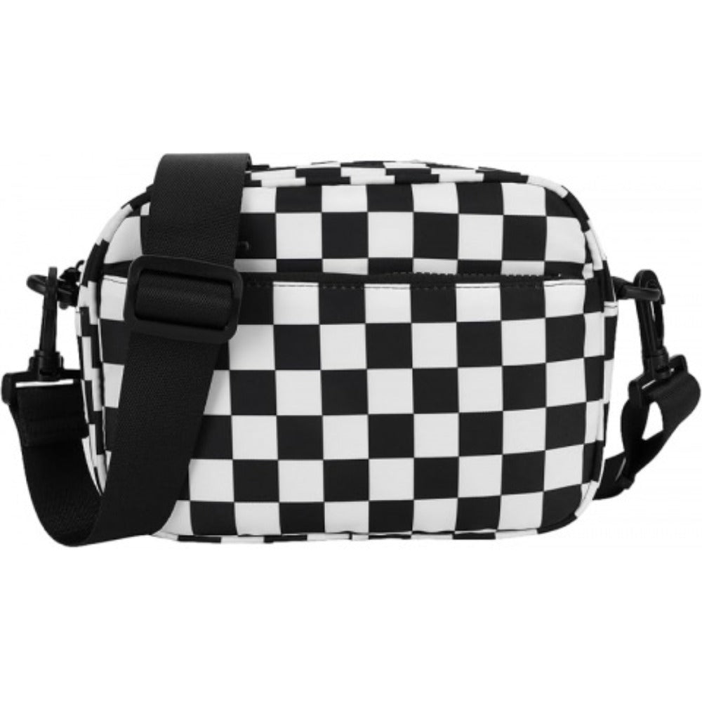 Compact Checkered Crossbody Bags for Women, Featuring a Nylon Shoulder Design And a Wide Strap