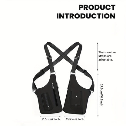 Men'S Retro Shoulder Strap Underarm Shoulder Bag, Multi-Functional Lightweight Backpack, Outdoor Mobile Phone Bag, Outdoor Vest Bag, Multi-Functional Vest Bag, Black Vest Bag, Brown Vest Bag