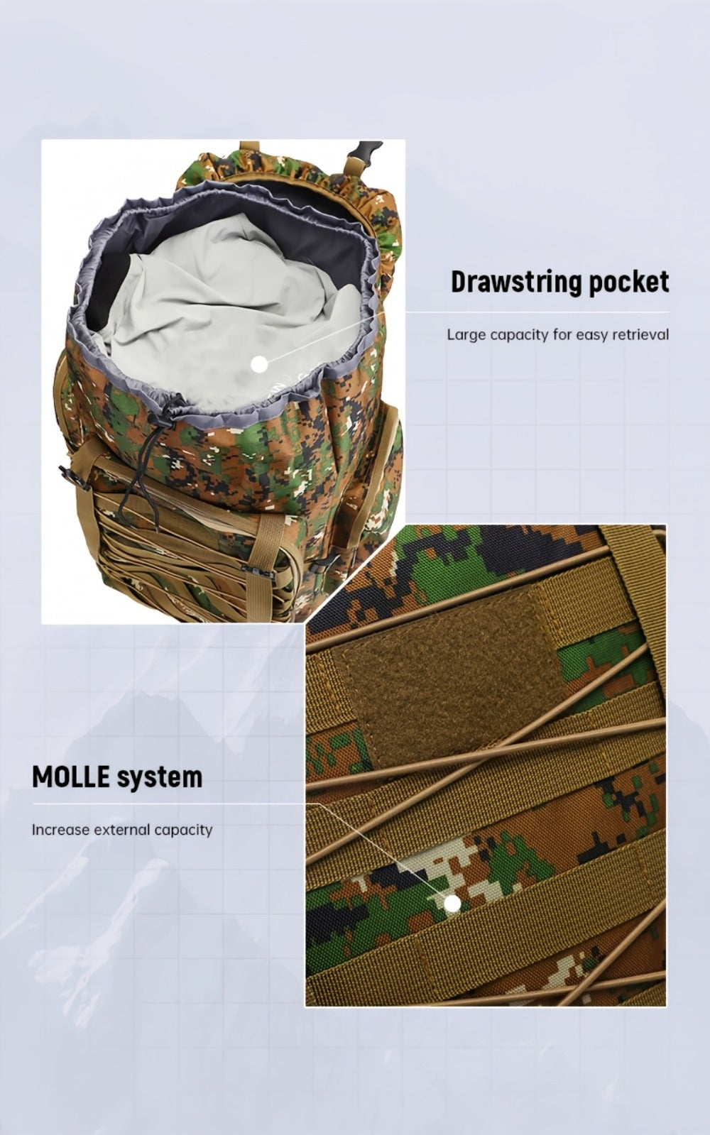 Men'S Sports Large Capacity Backpack Sports Backpack Hiking Bag