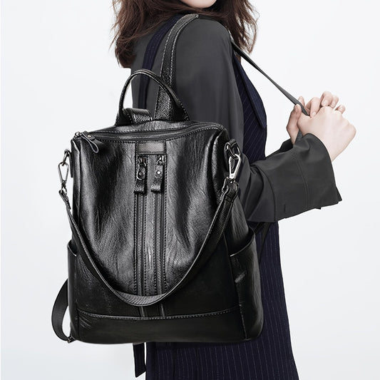 Women'S Soft Faux Leather Backpack with Multiple Pockets, Stylish And Functional