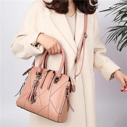 2026 4pcs Set PU Minimalist Style Women's Bag Set, Lightweight Women's Shoulder Bag, Large Capacity Women's Crossbody Bag Tote Bag with Cat Tassel Decoration, Suitable As A Gift, Game Day Bag, Football Fan Gear for All Fans