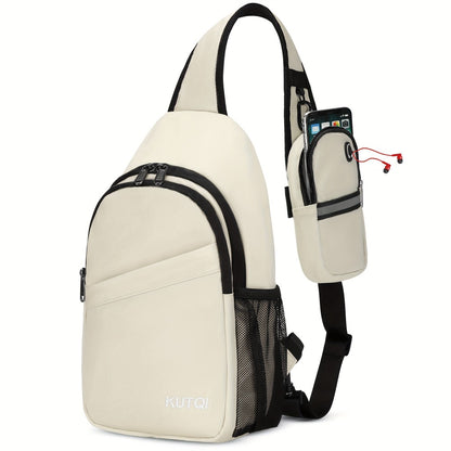 Sling Backpack Crossbody Sling Bag with Detachable Phone Pouch for Women Men Multipurpose Travel Hiking Chest Bag