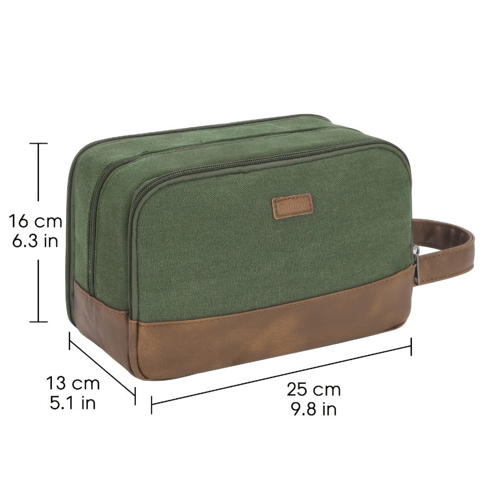 Toiletry Bag For Men - Hanging Travel Toiletry Bag, Canvas Dopp Kit With 5 Elastic Pockets, Large-Capacity Organiser, Multiple Colours, Affordable Travel Must-Have Valentine'S Day Gifts