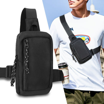 Black Sports Sling Bag for Men & Women, Adjustable Strap, Lightweight Crossbody Chest Pack for Travel, Hiking, Gym & Daily Use, Active Lifestyle Gear | Antiscratch Material