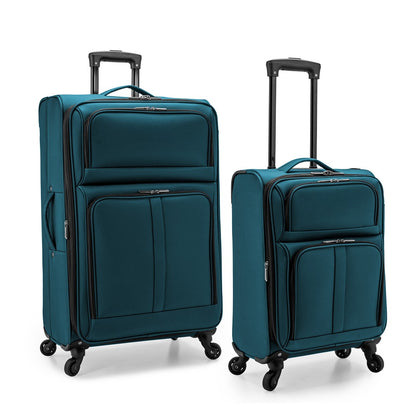 U.S. Traveler Anzio Softside Expandable Luggage w/ Spinner Wheels |Soft Shell, Lightweight, Expandable & 360° Spinner Wheels | 22"/26"/30"/2 PC Set/3 PC Set| Airline Approved Carry-on, Upright Checked Suitcases, Teal, Navy, Burgundy & Dark Grey - Ideal fo