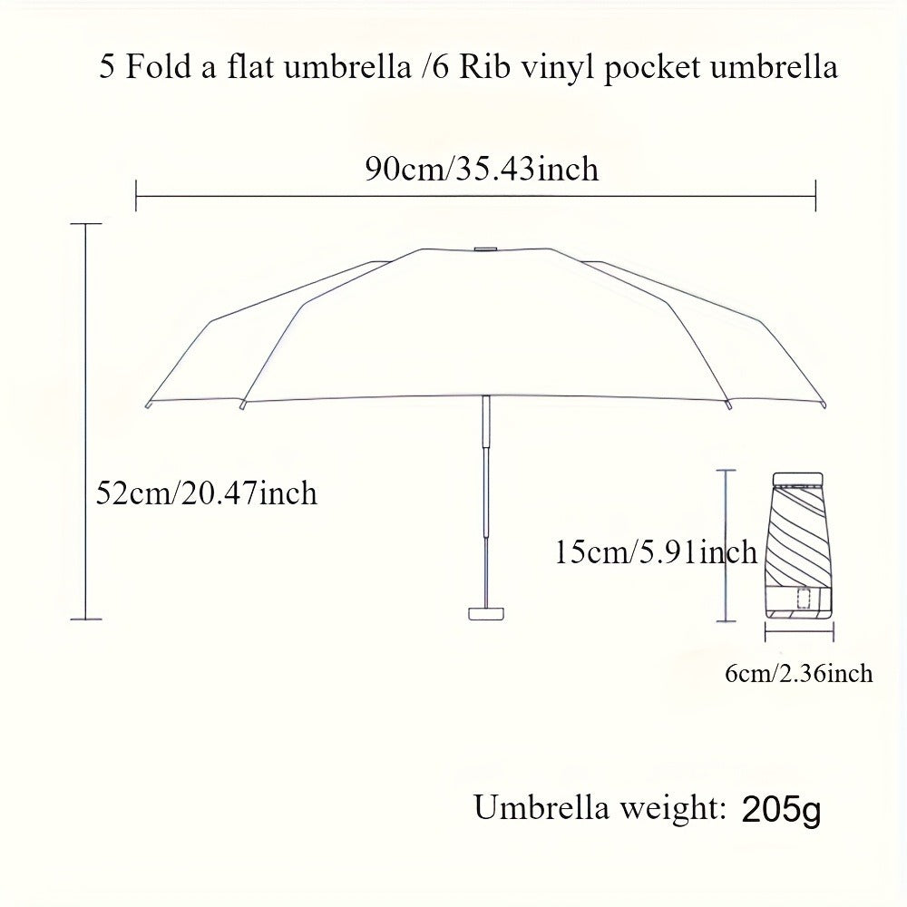 Digital Print Flat Portable Pocket Umbrella