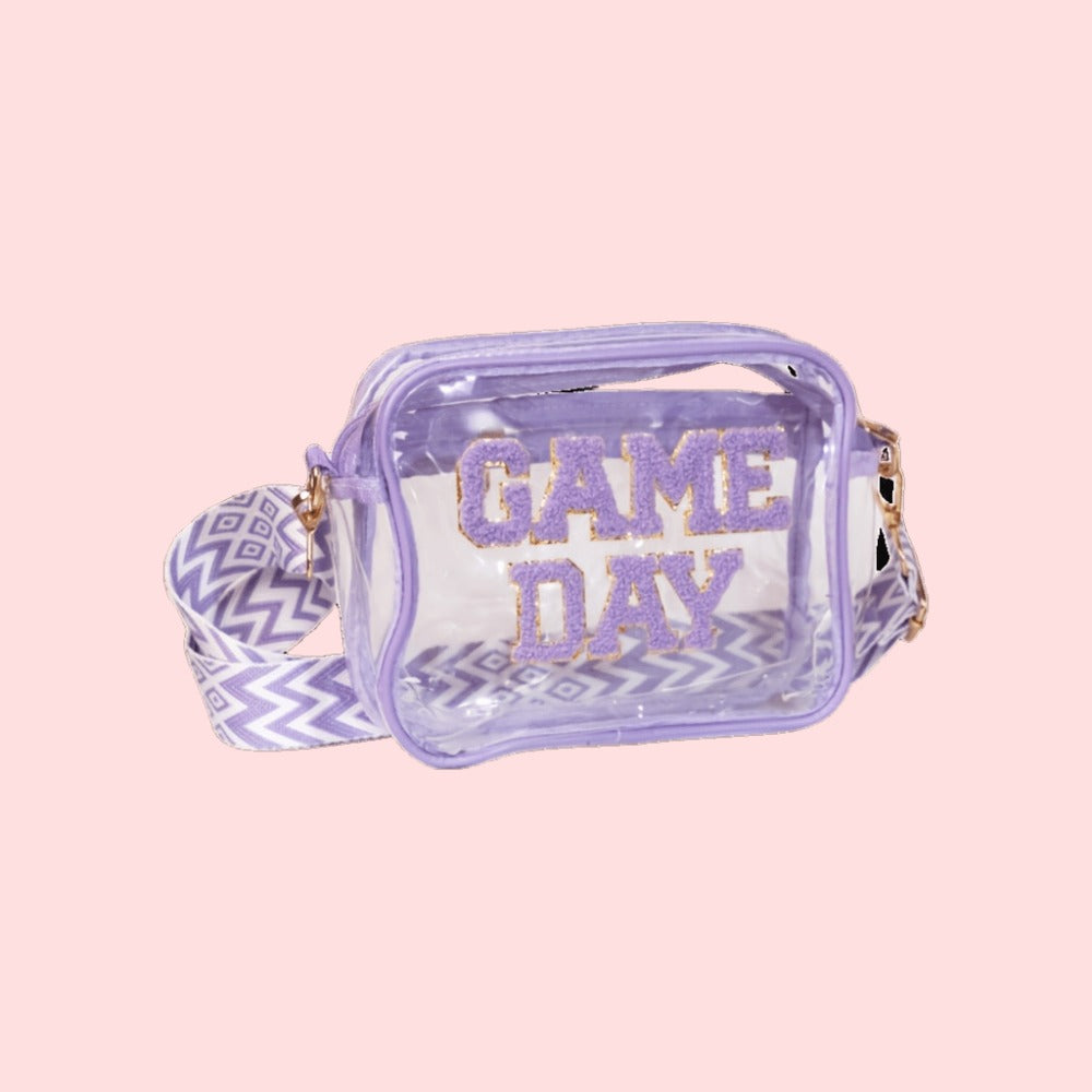 Stadium-Approved Game Day Clear Crossbody Bag Premium PVC Transparent Purse for Concerts, Sports Events Tailgating