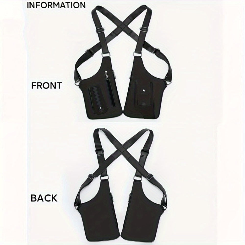 Men'S Retro Shoulder Strap Underarm Shoulder Bag, Multi-Functional Lightweight Backpack, Outdoor Mobile Phone Bag, Outdoor Vest Bag, Multi-Functional Vest Bag, Black Vest Bag, Brown Vest Bag